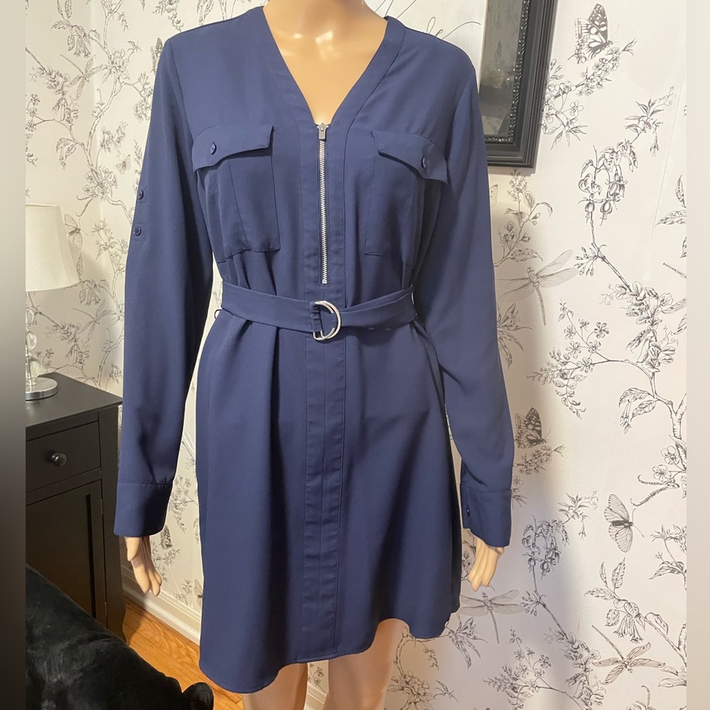 Navy Blue Shirt Dress